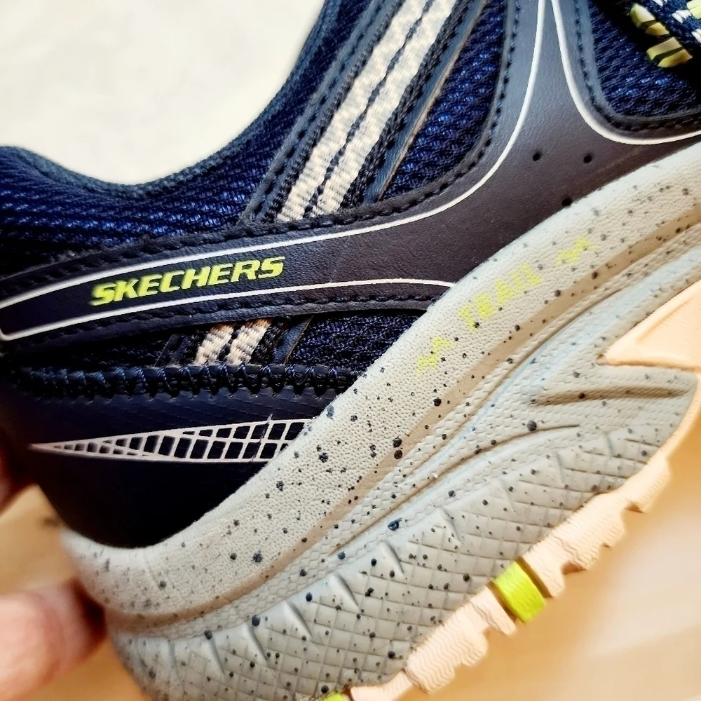 Skecher's Women's 10 Trail Running Shoes Sneakers Navy Grey Athletic Athleisure